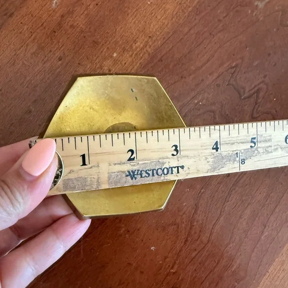 Vintage Brass Pillar Candle Holder Gold - Picture 6 of 7